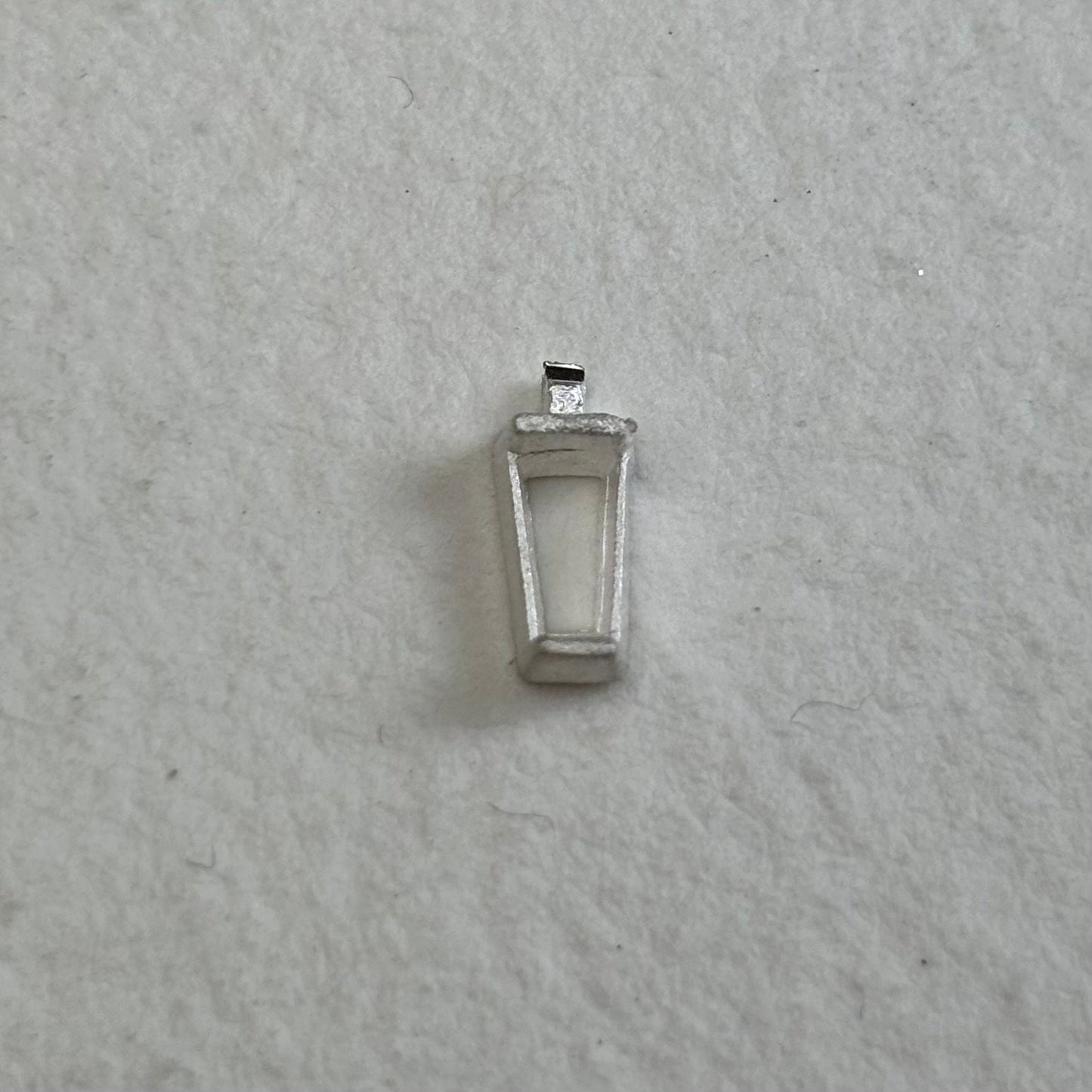 5.5mm / 3mm / 2 mm Tapered Baguette semi collet sterling silver cast stone setting