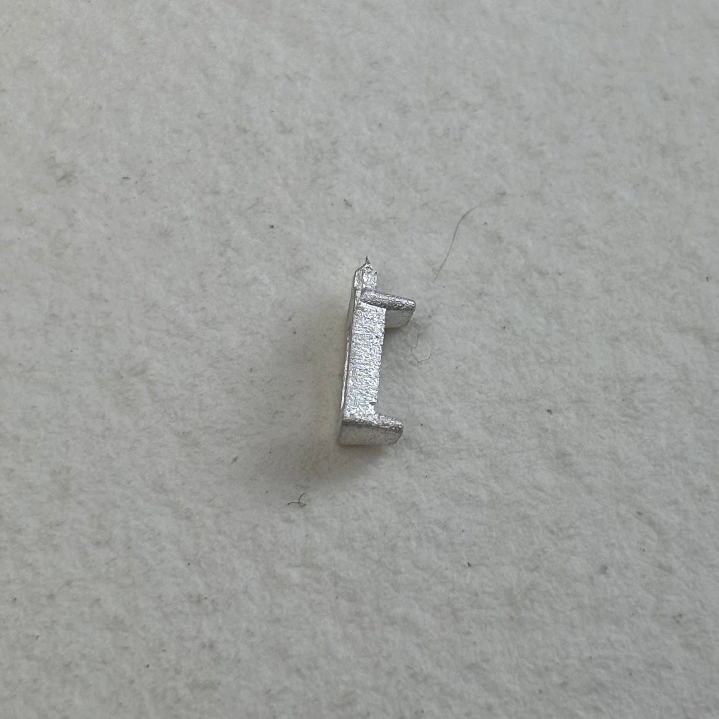 5mm x 2mm  Baguette semi collet sterling silver cast stone setting