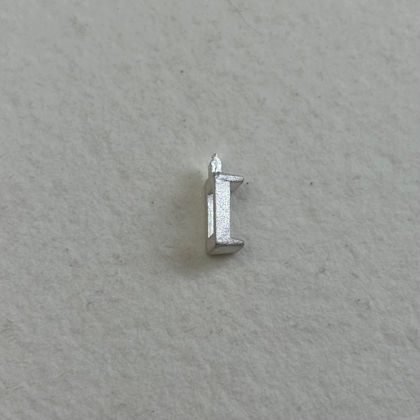 5mm x 3mm  Baguette semi collet sterling silver cast stone setting