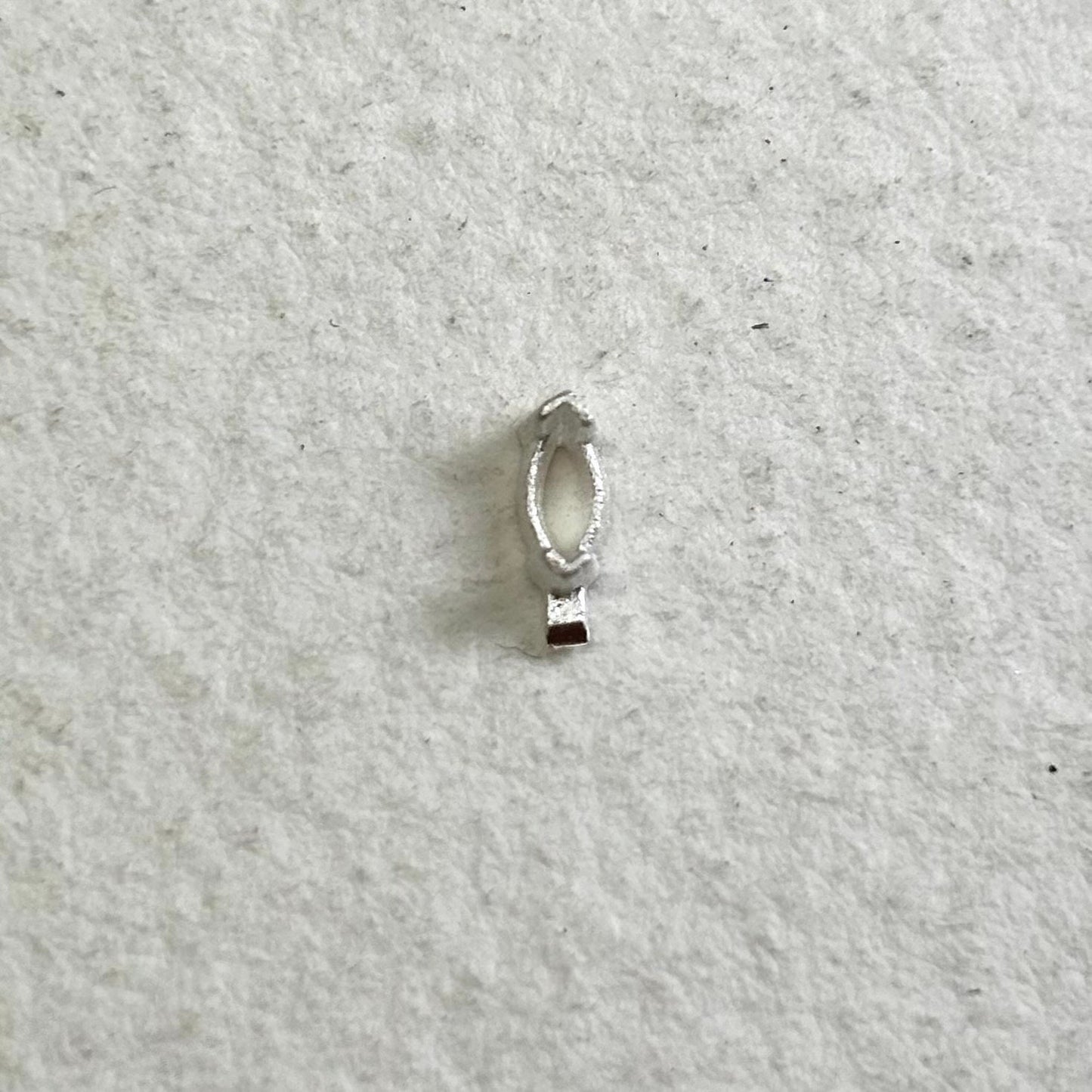 3mm x 1.5mm Marquise semi collet sterling silver cast stone setting