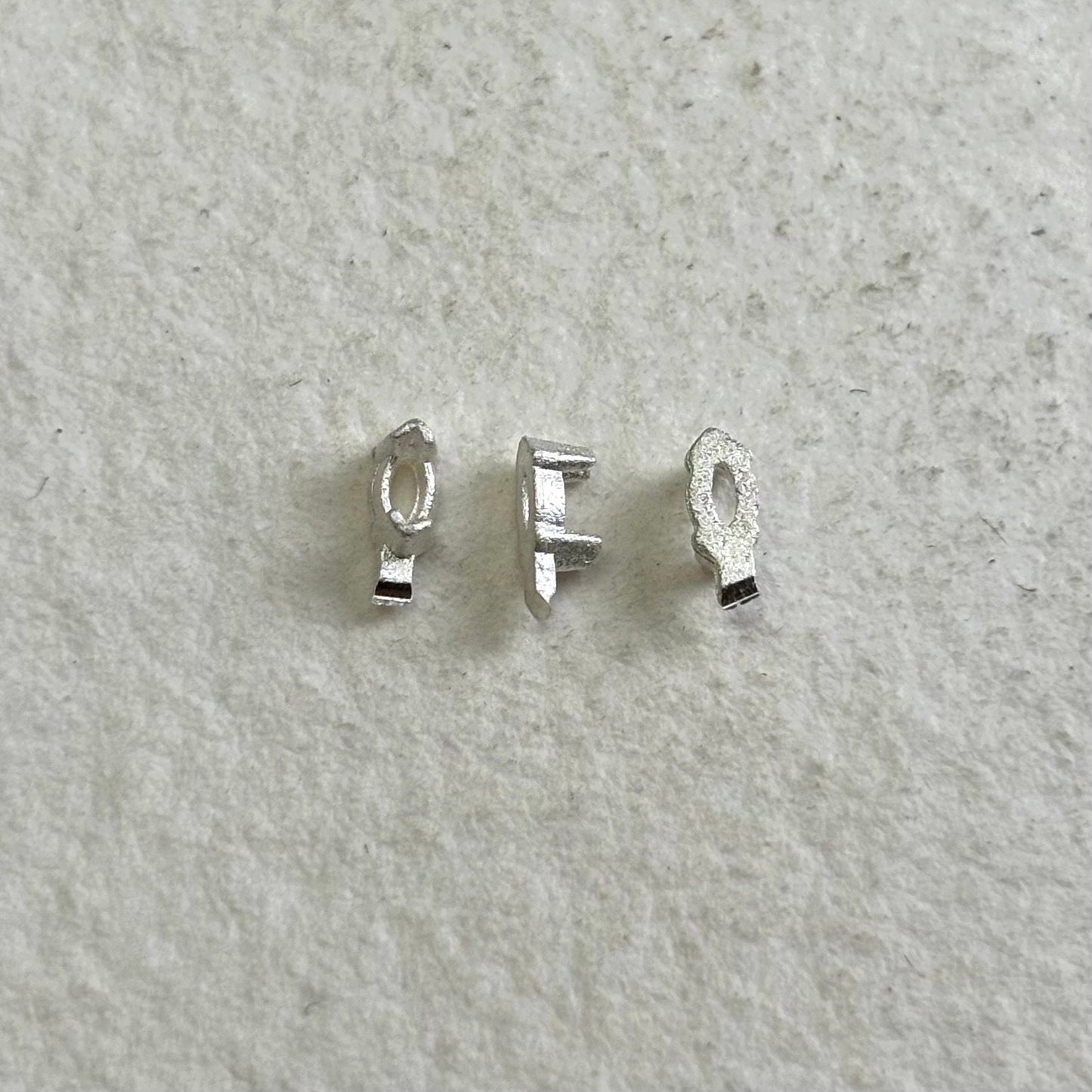 2.5mm x 1mm Marquise semi collet sterling silver cast stone setting