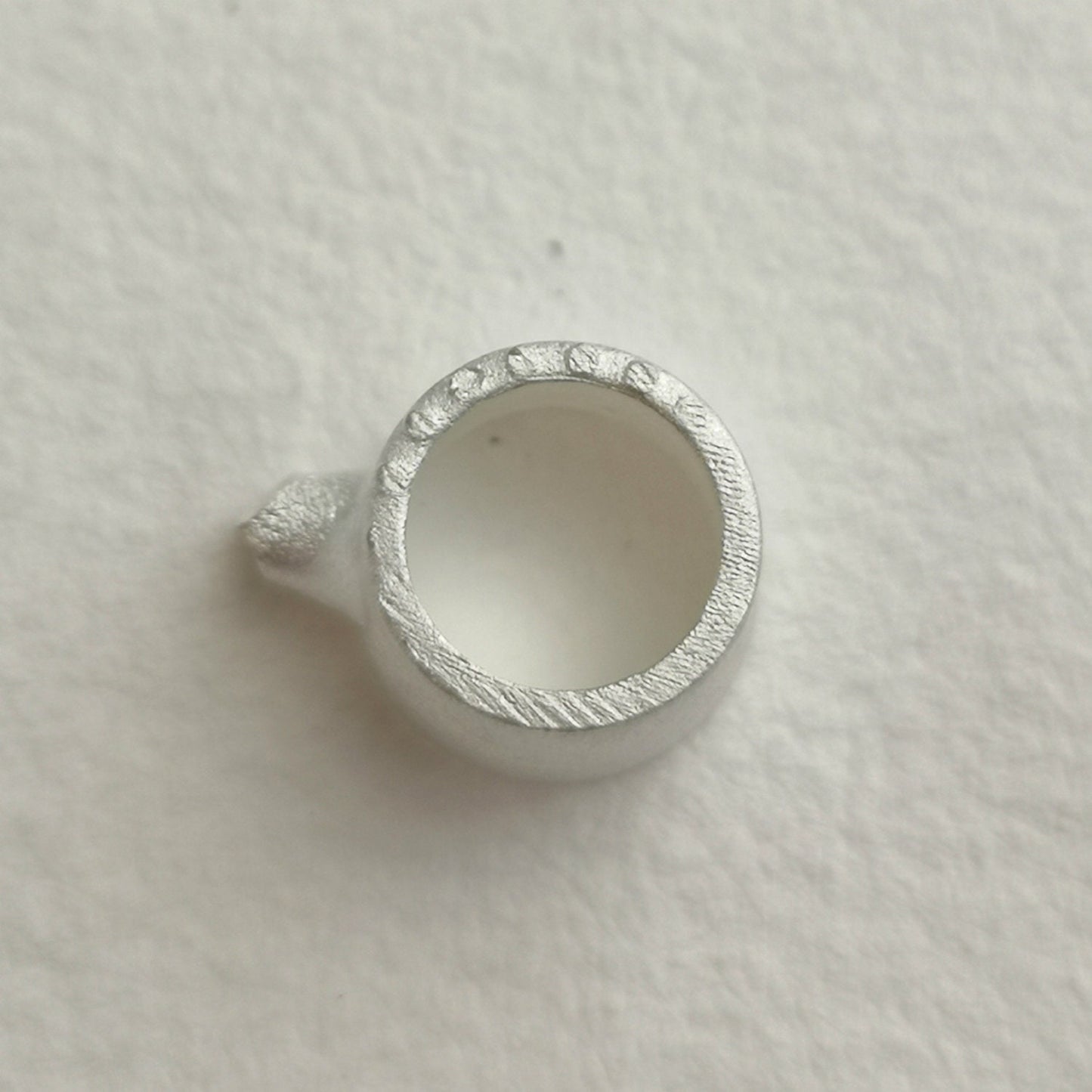 10mm Round collet Sterling silver cast stone setting