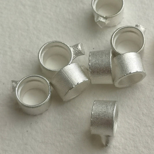 8mm Round collet sterling silver cast stone setting