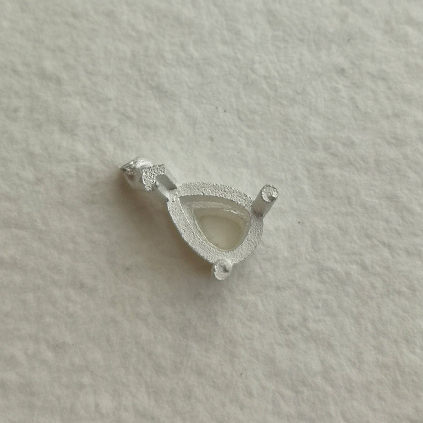 7x5mm Three Claw Pear sterling silver cast stone Setting