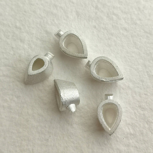 6x4mm Pear collet sterling silver cast stone Setting