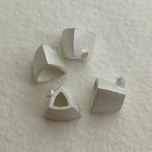 6mm Trillion collet sterling silver cast stone Setting