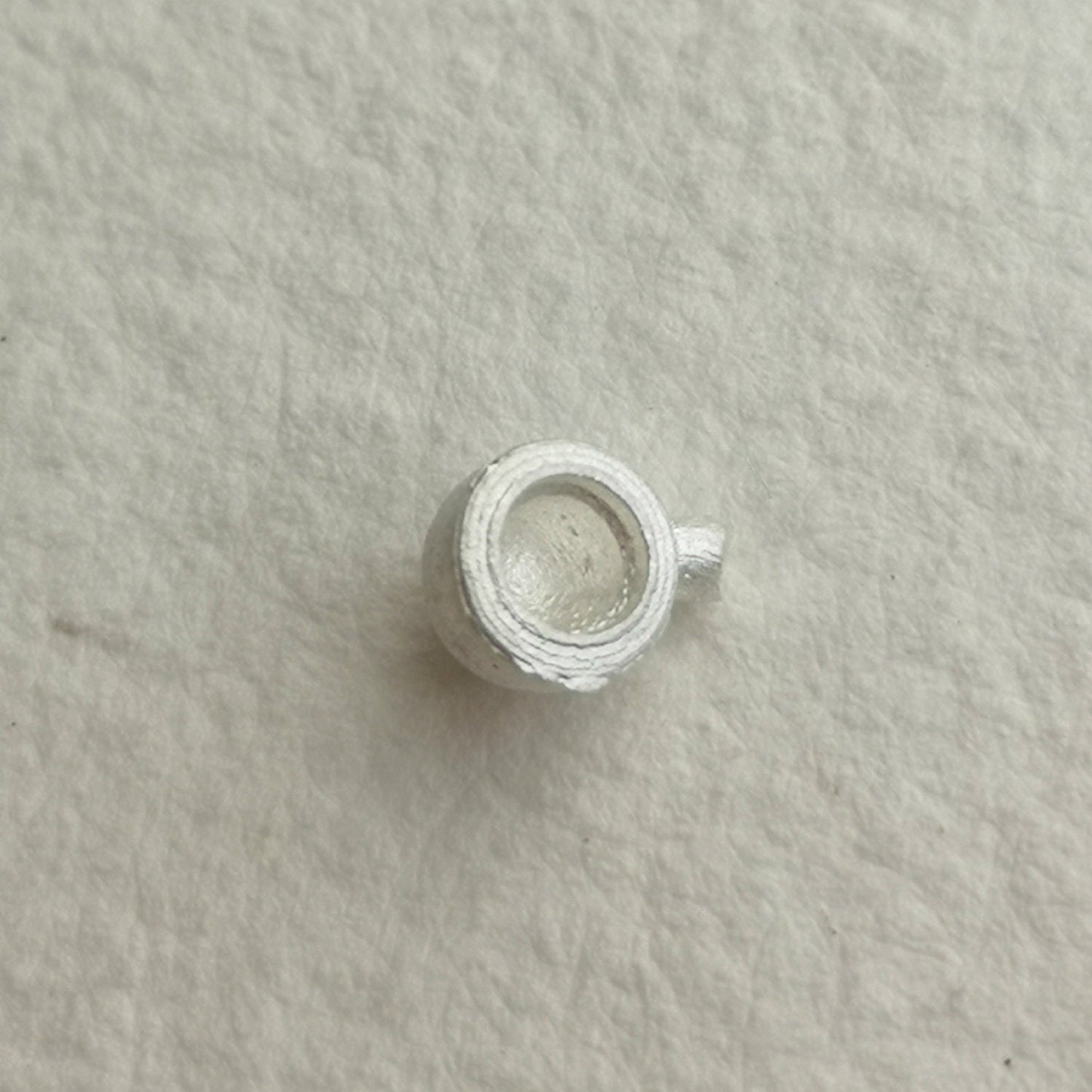 3mm Round cup Collet sterling silver cast stone setting