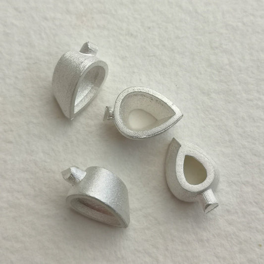8x6mm Pear collet sterling silver cast stone Setting