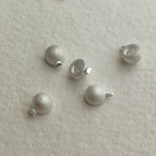 3mm Round cup Collet sterling silver cast stone setting