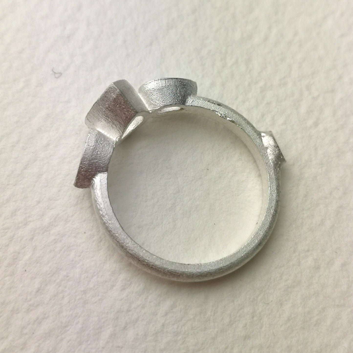 7x5mm and 5x3mm pear collet sterling silver cast ring blank