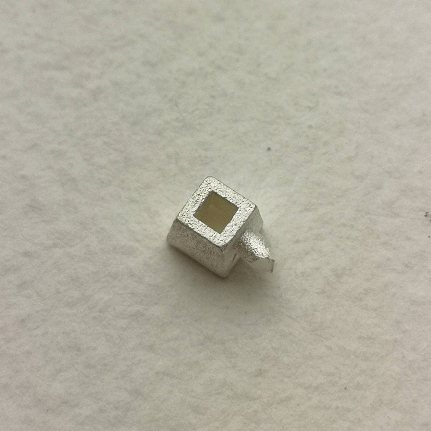 2.5mm Square collect sterling silver cast stone setting