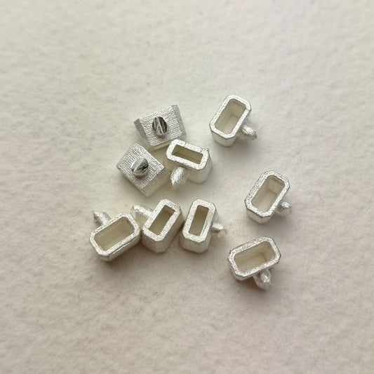 4x2mm Octagon / Emerald collet sterling silver cast stone setting