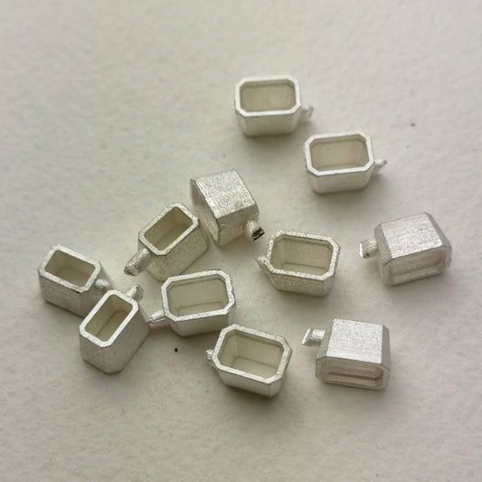 6x4mm Octagon/ Emerald collet sterling silver cast stone Setting