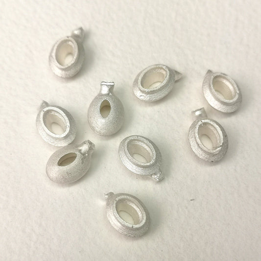 6x4mm Oval collet sterling silver cast stone setting