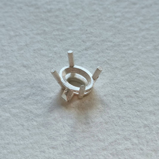 8x6mm Oval 4 claw sterling silver cast stone setting