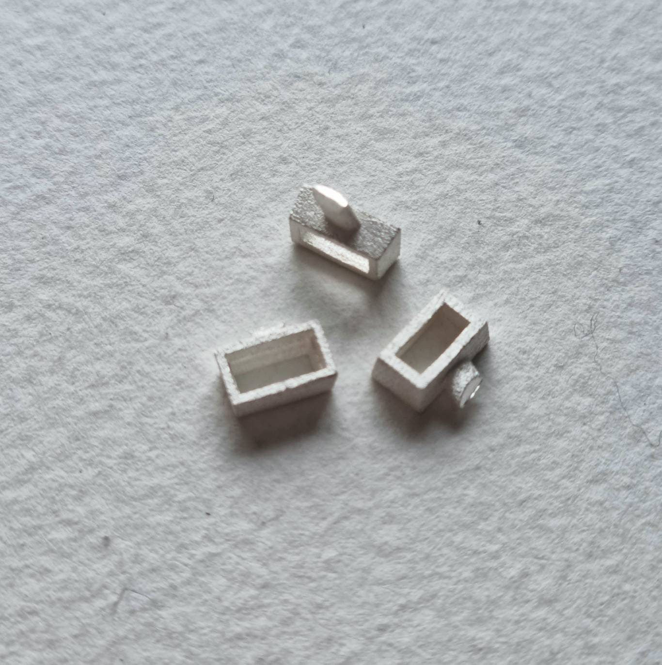 6x3mm Baguette collet sterling silver stone setting
