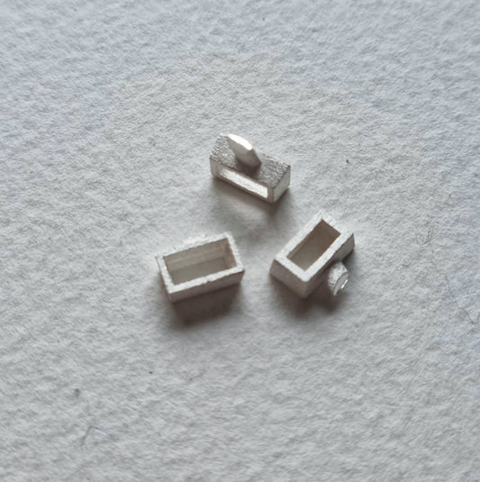 6x3mm Baguette collet sterling silver stone setting