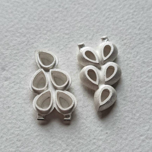 7x5mm Pear multi stone collet sterling silver cast stone setting