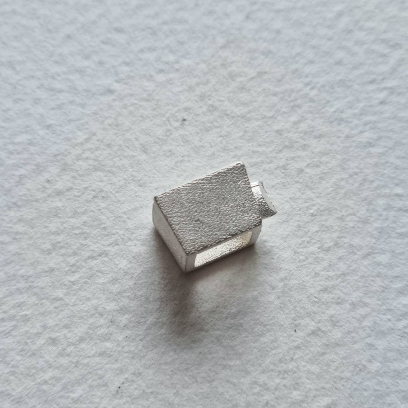 8mm Square collet sterling silver cast stone setting