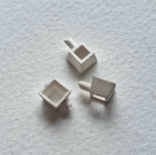 5mm Square collet sterling silver cast stone setting