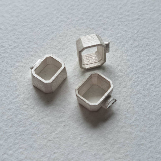 9.5 x 7.5mm Octagon/ Emerald cut collet sterling silver cast stone Setting