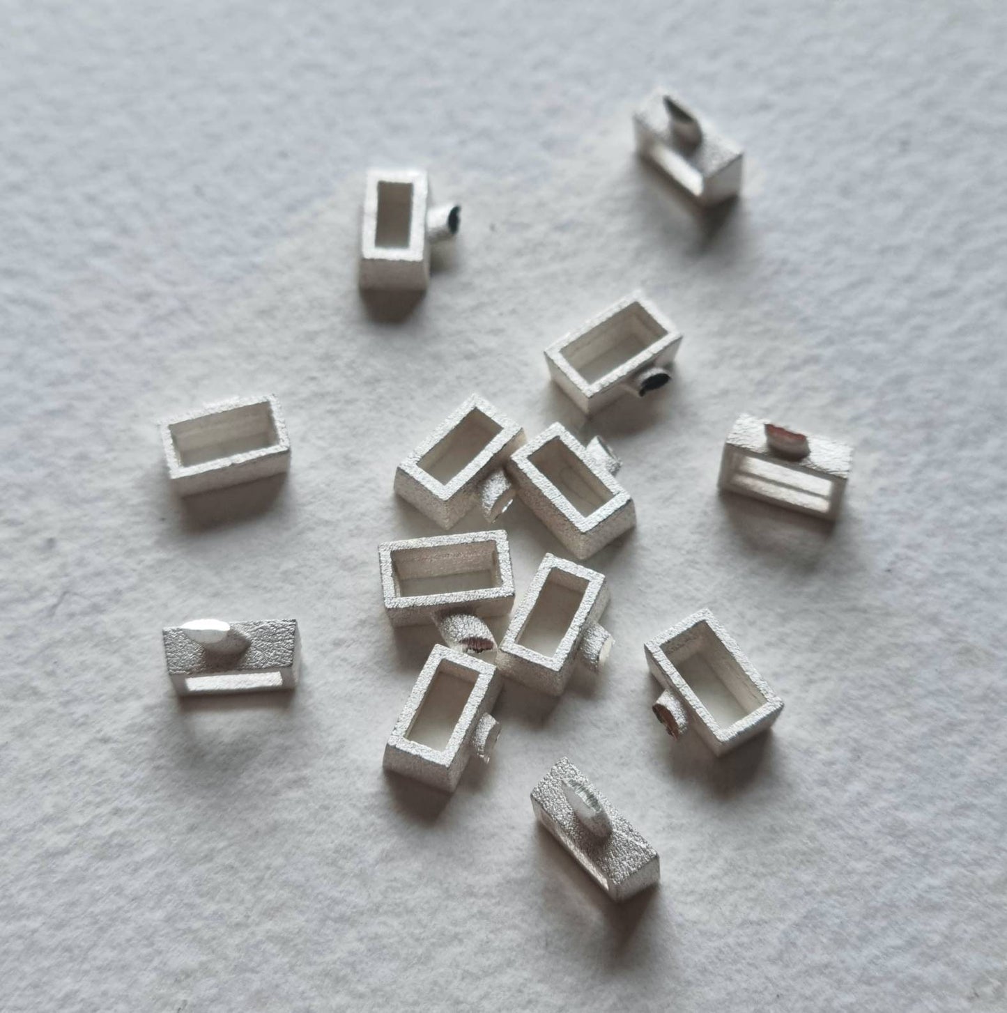 6x3mm Baguette collet sterling silver stone setting