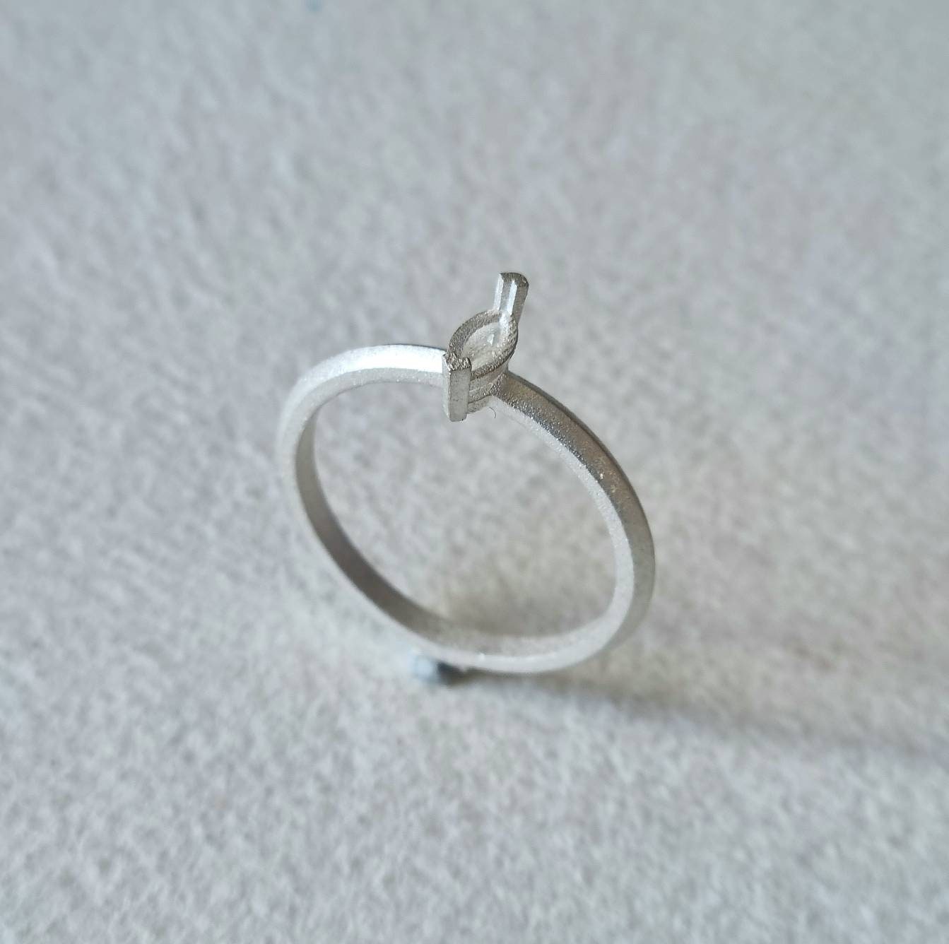 6x4mm Marquise 2 claw claw sterling silver cast ring blank