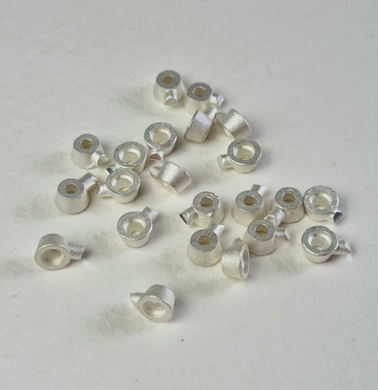 3.5mm - 4mm Round collet sterling silver cast stone setting