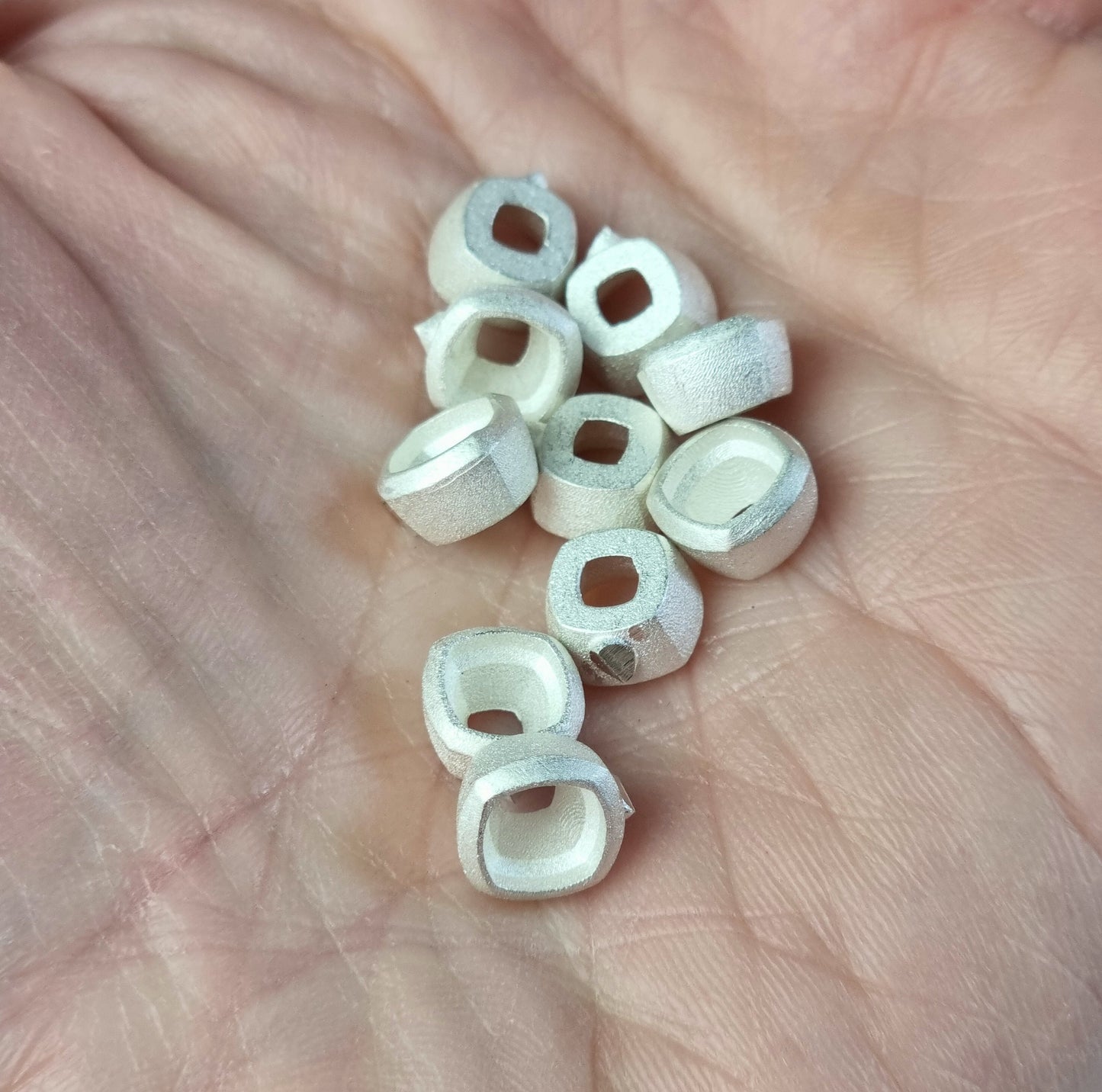 5mm Cushion collet sterling silver cast stone Setting