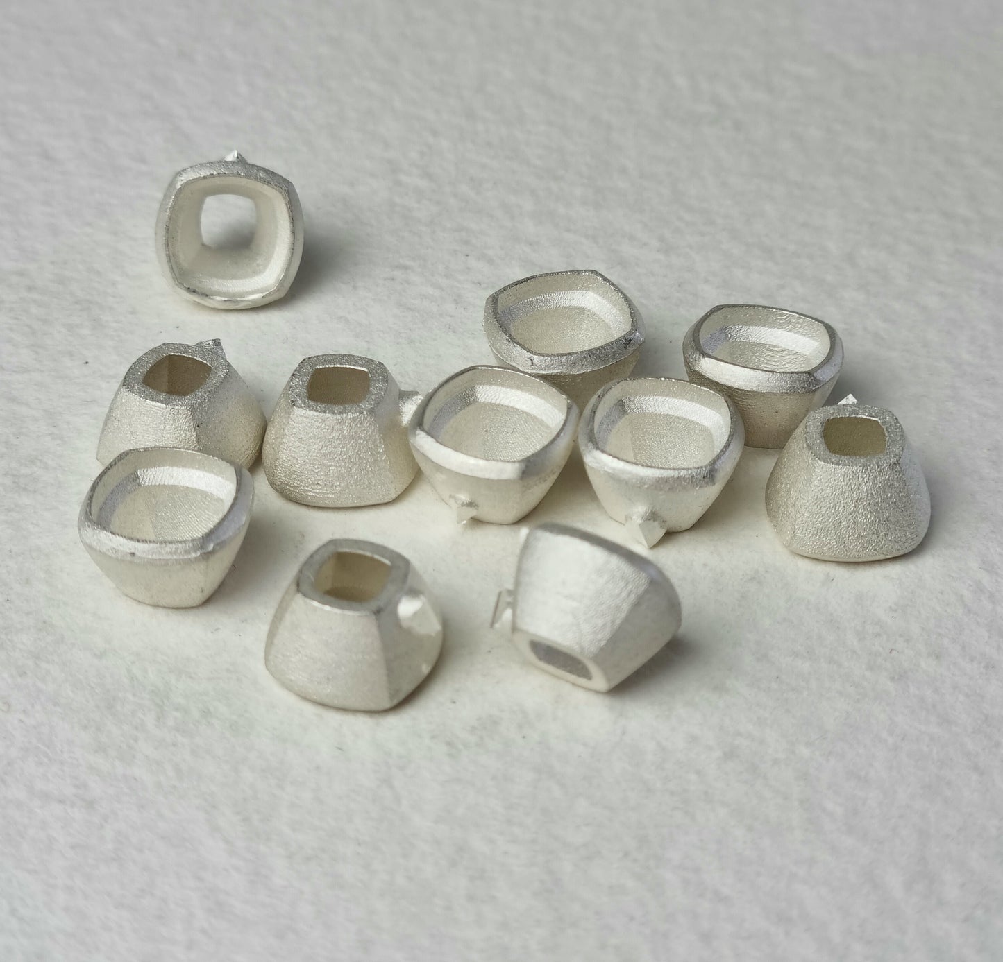8mm Cushion collet sterling silver cast stone Setting