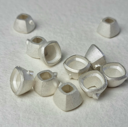8mm Cushion collet sterling silver cast stone Setting