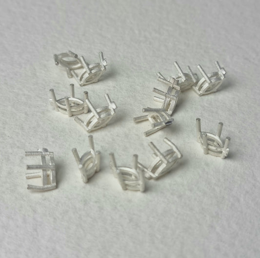 8x4mm Marquise 4 claw sterling silver cast stone setting