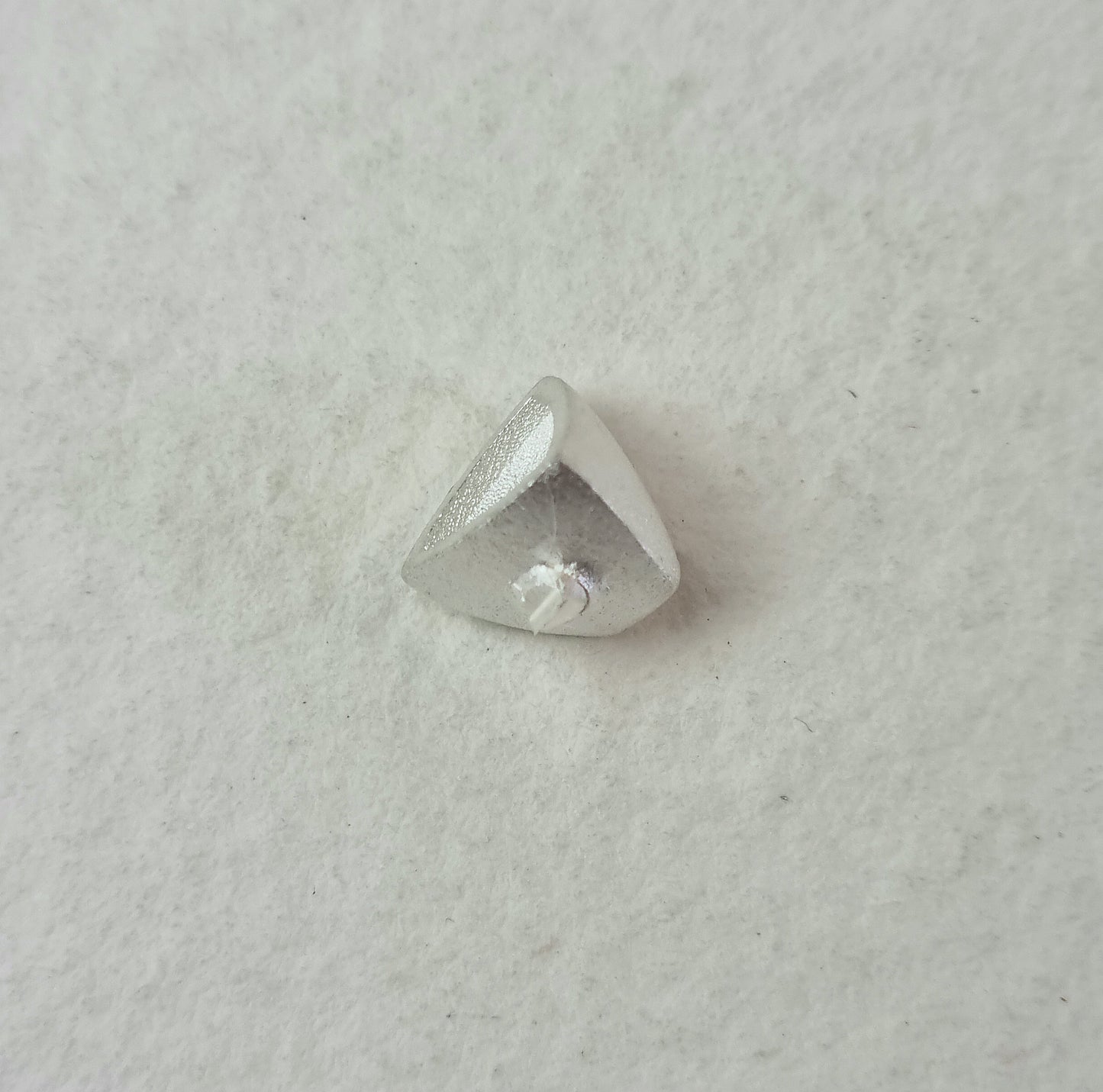 7mm Trillion collet recycled sterling silver cast stone setting