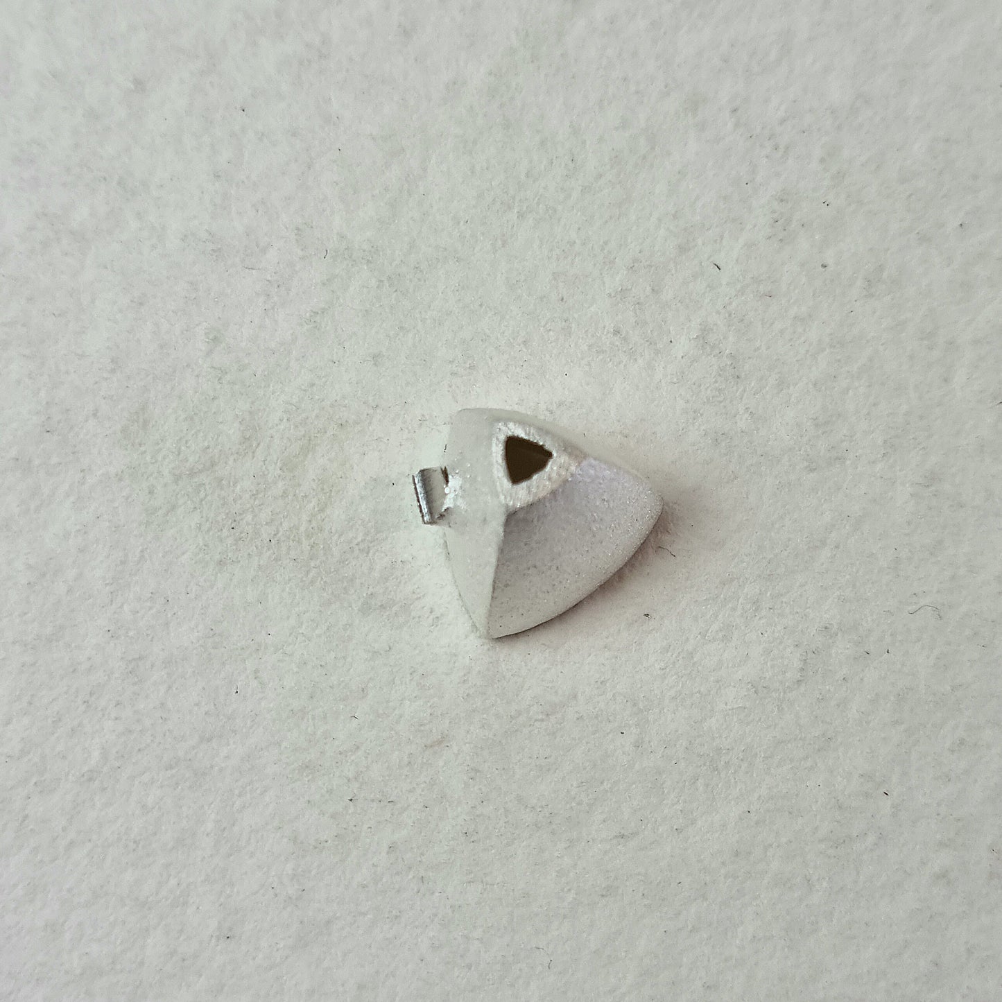 7mm Trillion collet recycled sterling silver cast stone setting