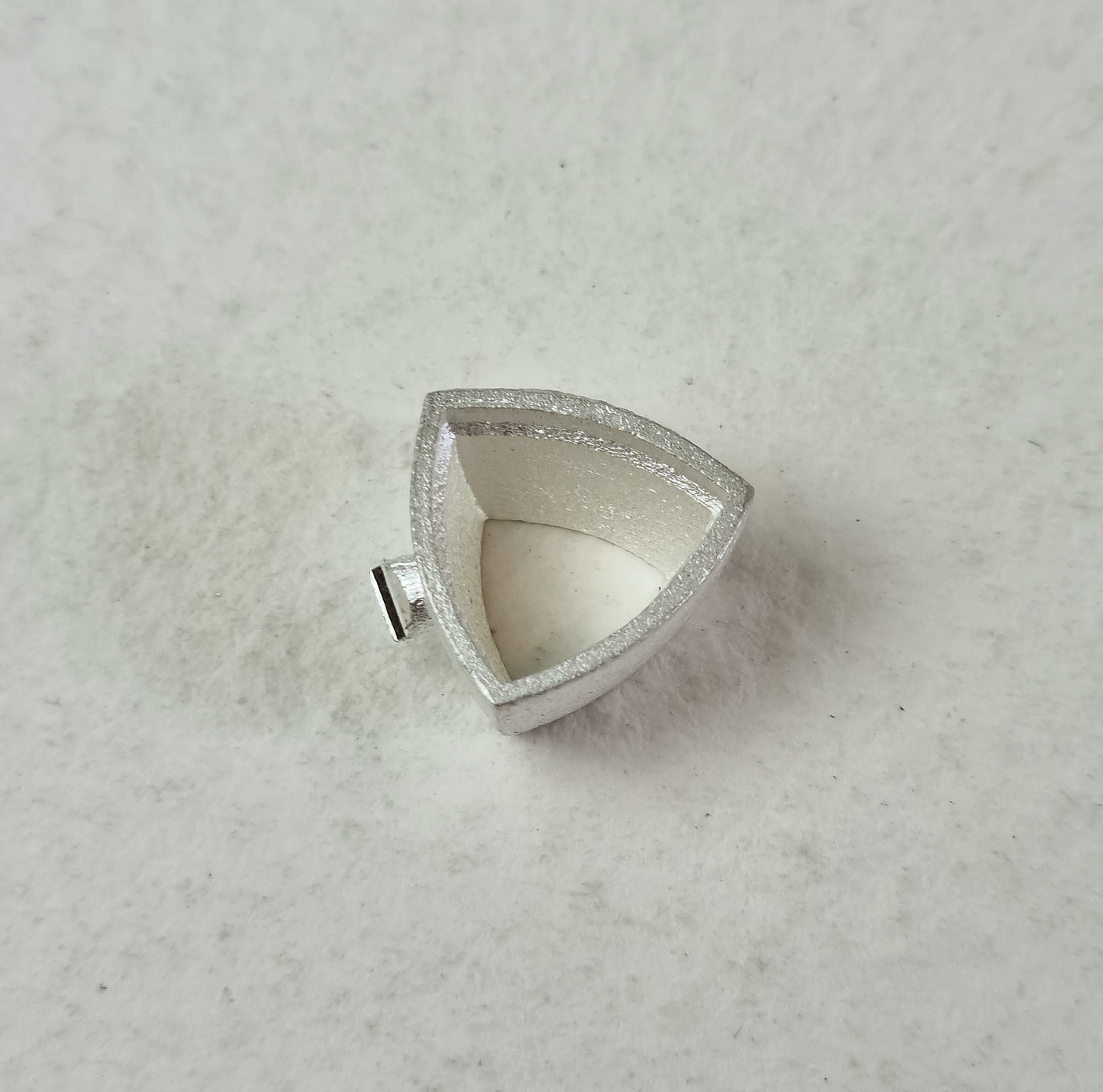 9.5mm Trillion Collet sterling silver cast stone setting