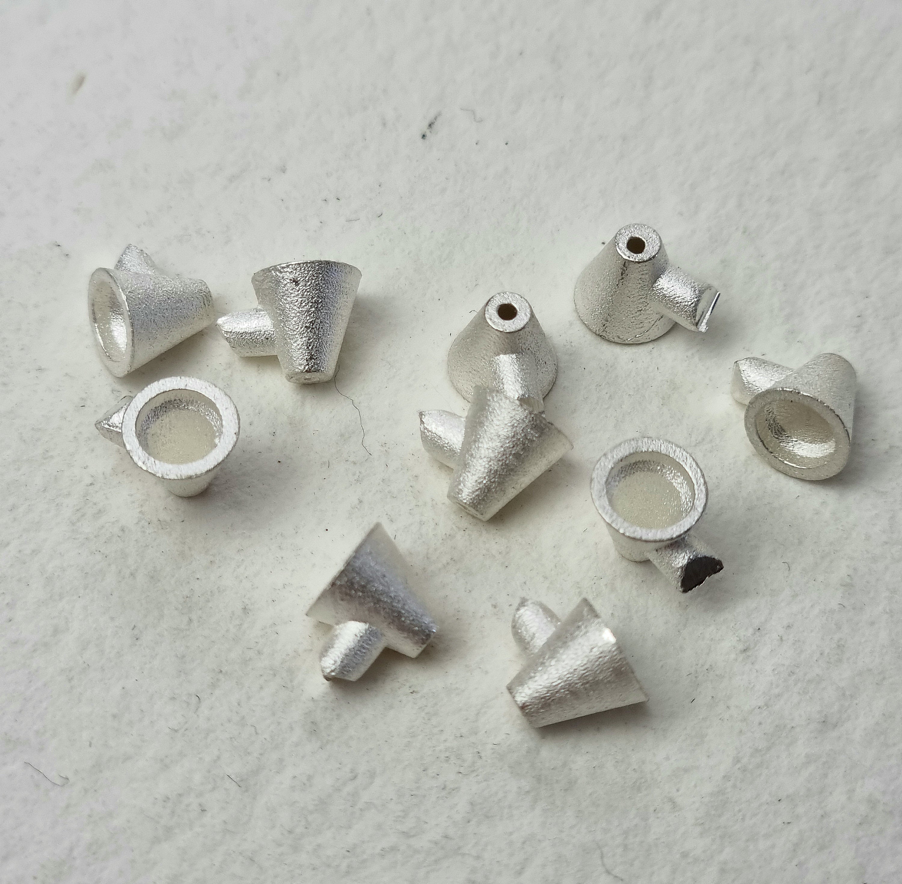4mm Round tapered tall collet sterling silver cast stone setting ...
