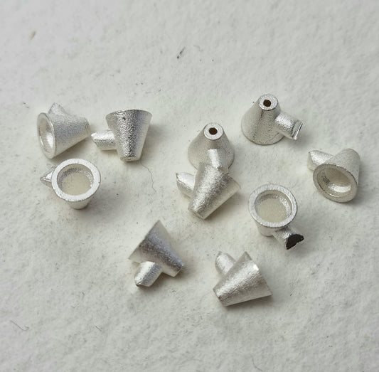 4mm Round tapered tall collet sterling silver cast stone setting