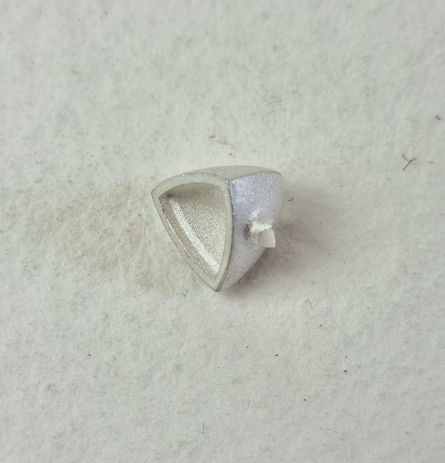 8mm Trillion Collet sterling silver cast stone setting